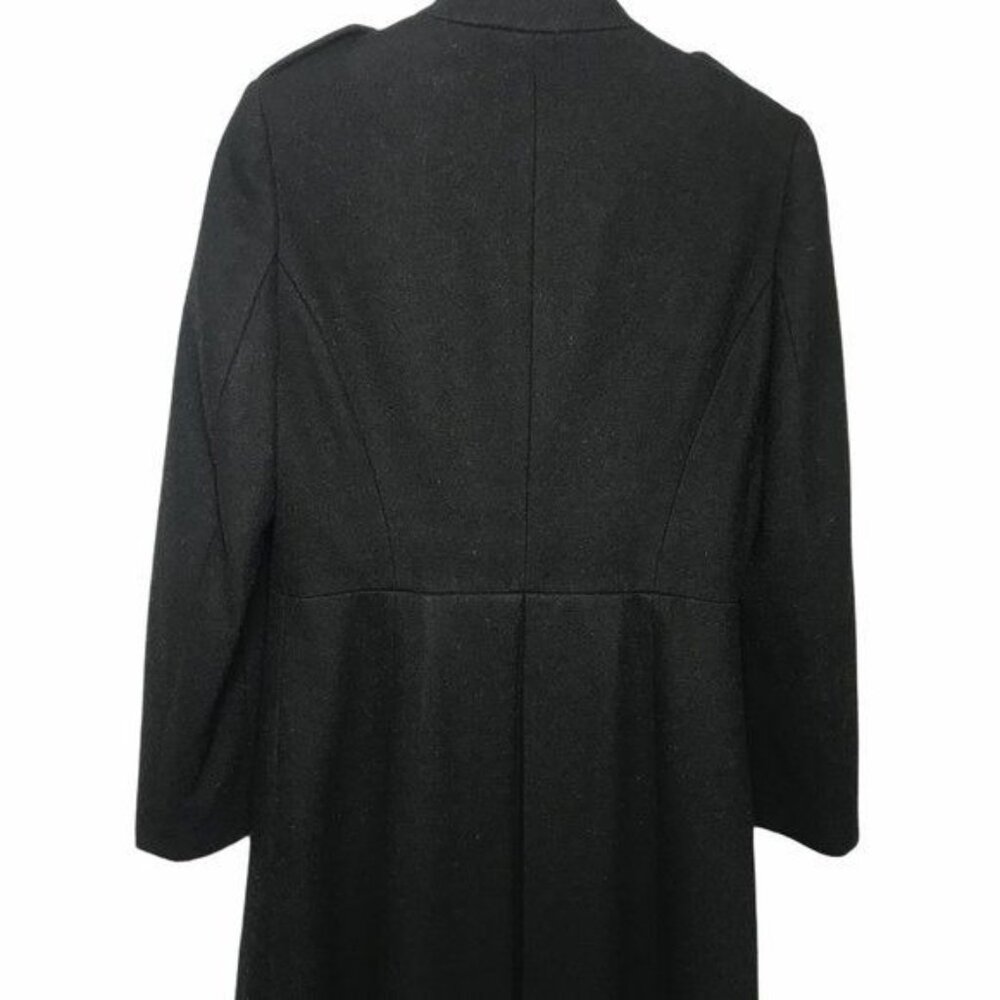 Vintage Marquis Military Black Wool Blend Coat Size L - Picture 4 of 5